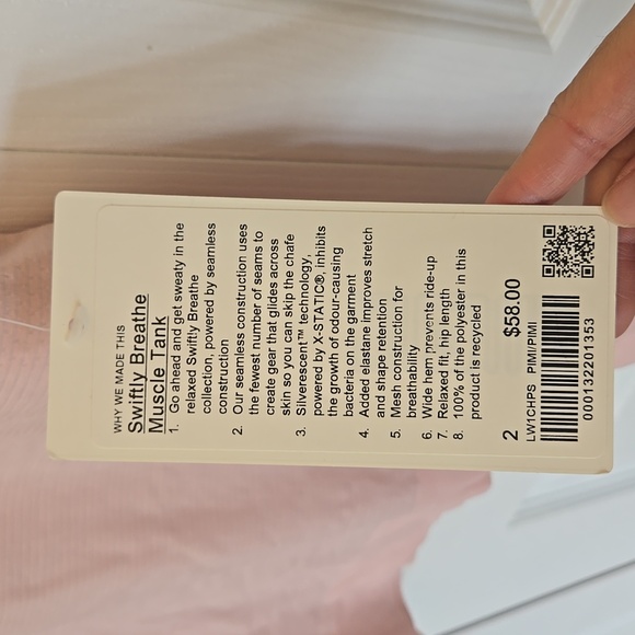 Lululemon NWT swiftly breathe muscle tank size 2 - Picture 4 of 4